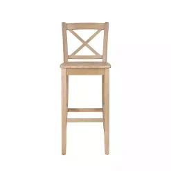 Hot Kirklands Home Rustic Graywash Wood X Back Bar Stool Brown
