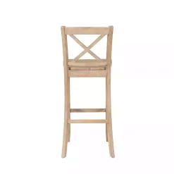 Hot Kirklands Home Rustic Graywash Wood X Back Bar Stool Brown