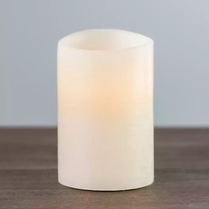 Outlet Kirklands Home Rustic LED Pillar Candle, 4x6 in. Ivory