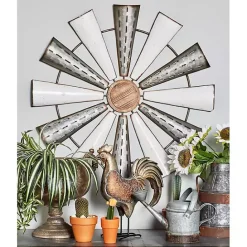 Hot Kirklands Home Rustic Metal Windmill Wall Plaque