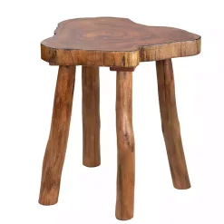 Clearance Kirklands Home Rustic Natural Woodland Accent Table Brown