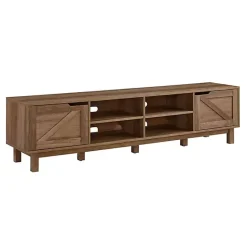 New Kirklands Home Rustic Oak Barndoor Media Cabinet Brown