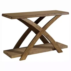 Best Kirklands Home Rustic Oak Wood Juna Console Table Brown