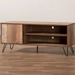 Online Kirklands Home Rustic Oak Wood TV Stand Brown