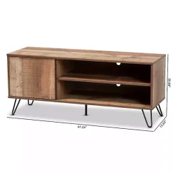Online Kirklands Home Rustic Oak Wood TV Stand Brown
