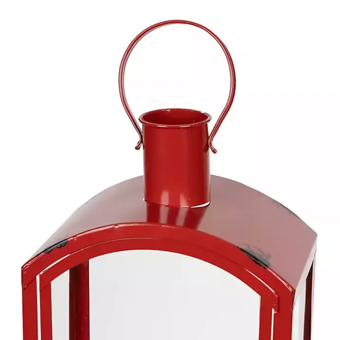 Outlet Kirklands Home Rustic Metal Lanterns, Set of 3 Red