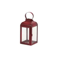 Sale Kirklands Home Rustic Ring Top Metal Lanterns, Set of 3 Red