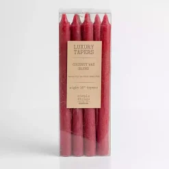 New Kirklands Home Rustic Taper Candles, Set of 8 Red