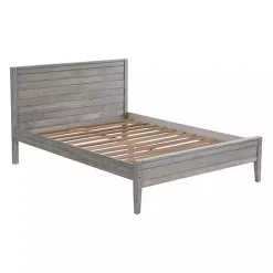 Sale Kirklands Home Rustic Smoke Wood Panel Full Bed Frame Gray