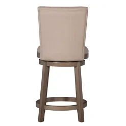 New Kirklands Home Rustic Taupe Upholstered Swivel Counter Stool Tan