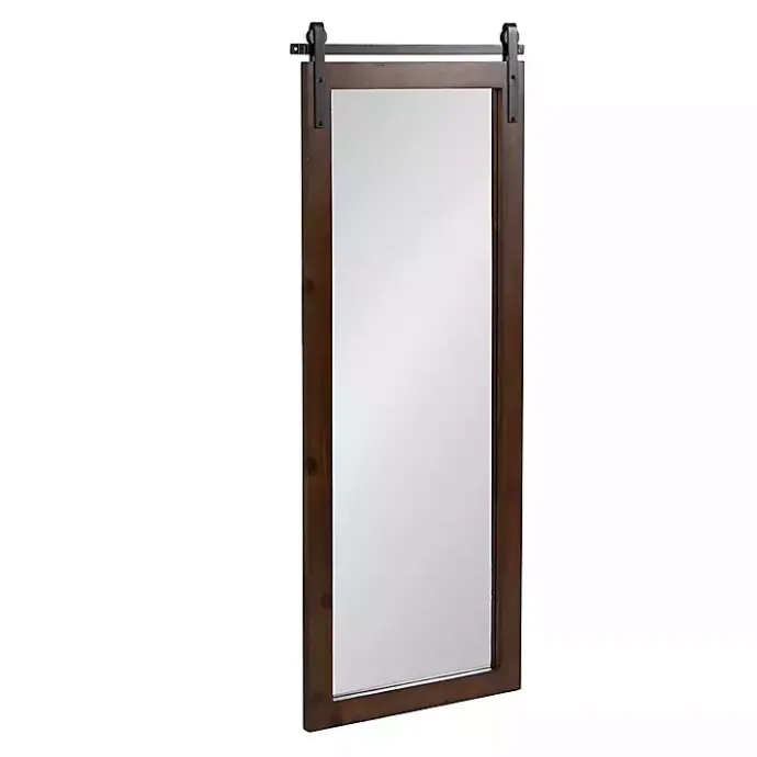 Outlet Kirklands Home Rustic Walnut Barn Door Wall Mirror