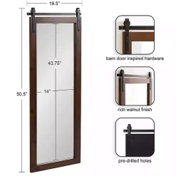 Outlet Kirklands Home Rustic Walnut Barn Door Wall Mirror
