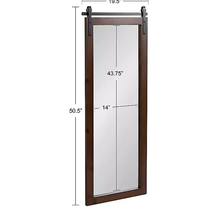 Outlet Kirklands Home Rustic Walnut Barn Door Wall Mirror