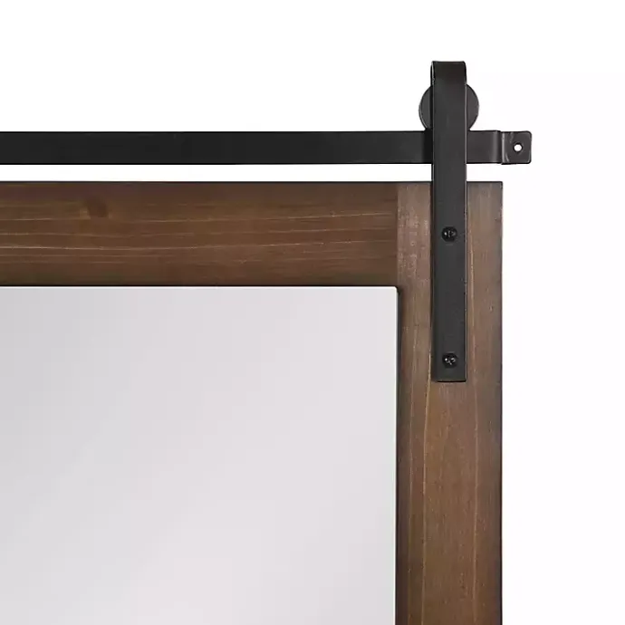 Outlet Kirklands Home Rustic Walnut Barn Door Wall Mirror