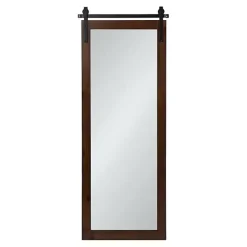 Outlet Kirklands Home Rustic Walnut Barn Door Wall Mirror