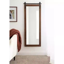 Outlet Kirklands Home Rustic Walnut Barn Door Wall Mirror