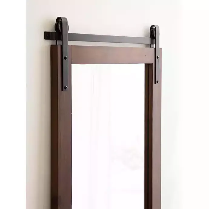 Outlet Kirklands Home Rustic Walnut Barn Door Wall Mirror