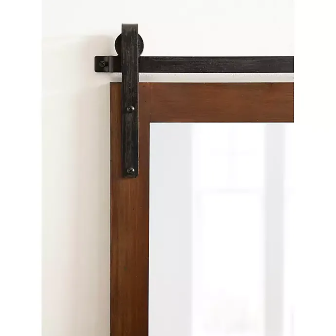 Outlet Kirklands Home Rustic Walnut Barn Door Wall Mirror