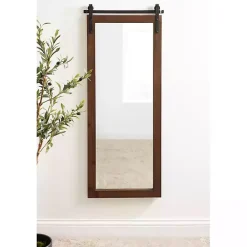 Outlet Kirklands Home Rustic Walnut Barn Door Wall Mirror