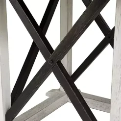 Best Kirklands Home Rustic White & Oak Wood Round Dining Table Brown