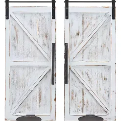 Discount Kirklands Home Rustic White Barn Door Sconces, Set of 2