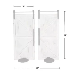 Discount Kirklands Home Rustic White Barn Door Sconces, Set of 2