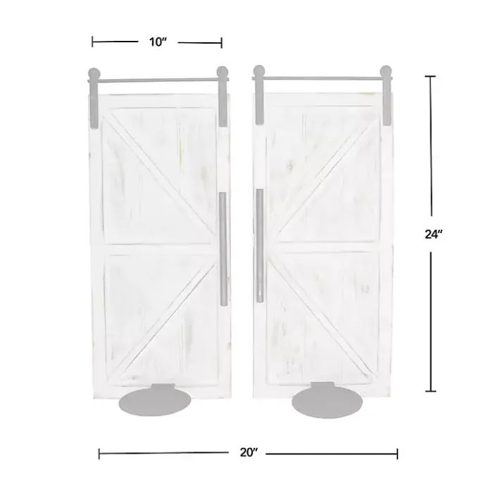 Discount Kirklands Home Rustic White Barn Door Sconces, Set of 2