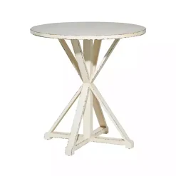 Best Kirklands Home Rustic Hourglass Side Table White