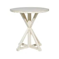 Best Kirklands Home Rustic Hourglass Side Table White