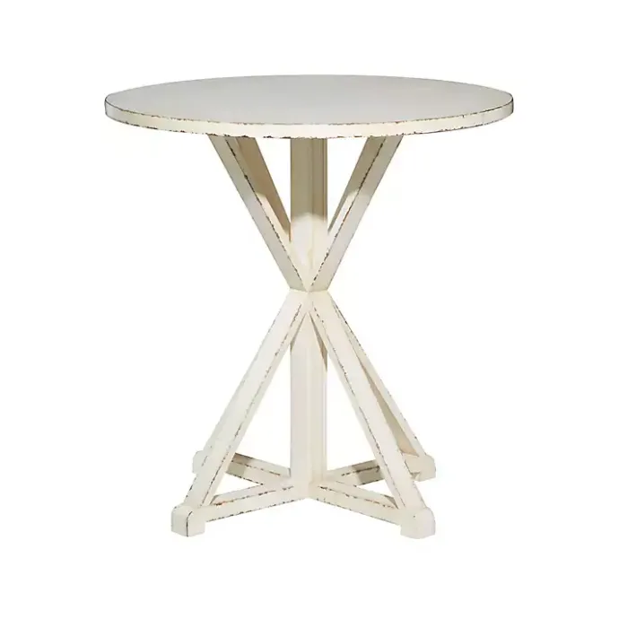 Best Kirklands Home Rustic Hourglass Side Table White