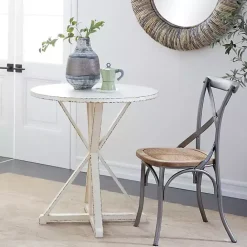 Best Kirklands Home Rustic Hourglass Side Table White