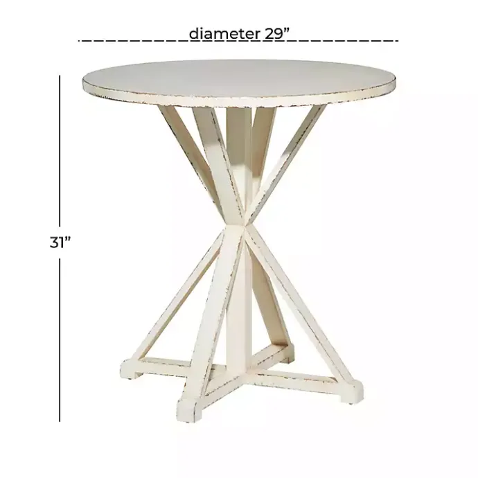 Best Kirklands Home Rustic Hourglass Side Table White