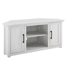 Best Kirklands Home Rustic White Katy-Corner TV Stand
