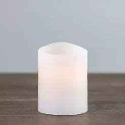 New Kirklands Home Rustic LED Pillar Candle, 3x4 in. White