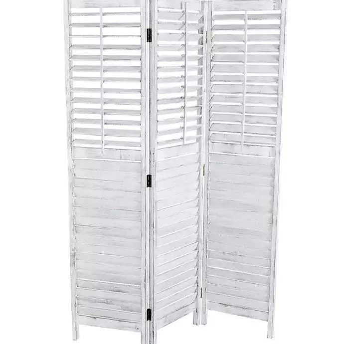 Discount Kirklands Home Rustic Shutter Trifold Room Divider White