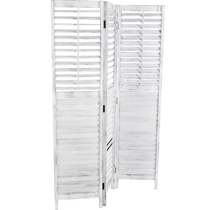Discount Kirklands Home Rustic Shutter Trifold Room Divider White