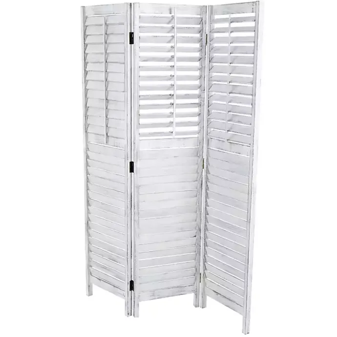 Discount Kirklands Home Rustic Shutter Trifold Room Divider White