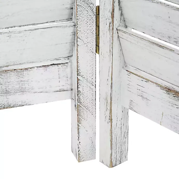 Discount Kirklands Home Rustic Shutter Trifold Room Divider White