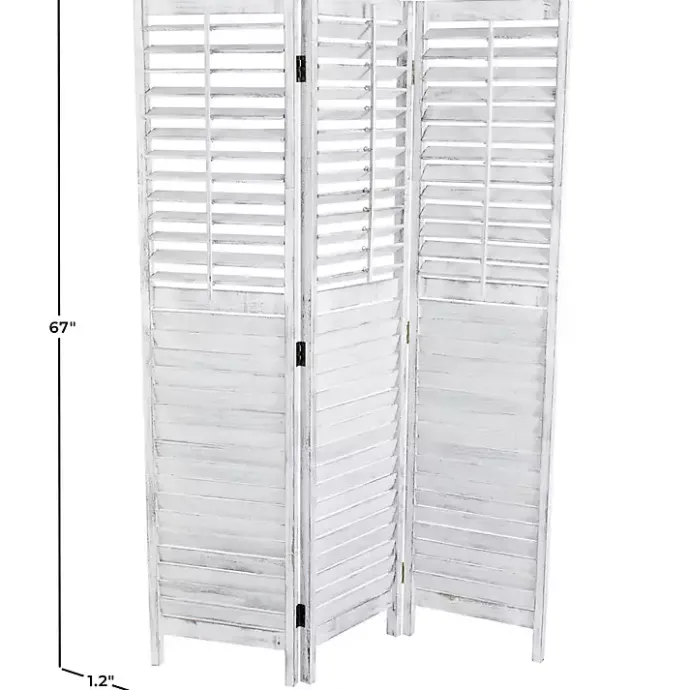 Discount Kirklands Home Rustic Shutter Trifold Room Divider White