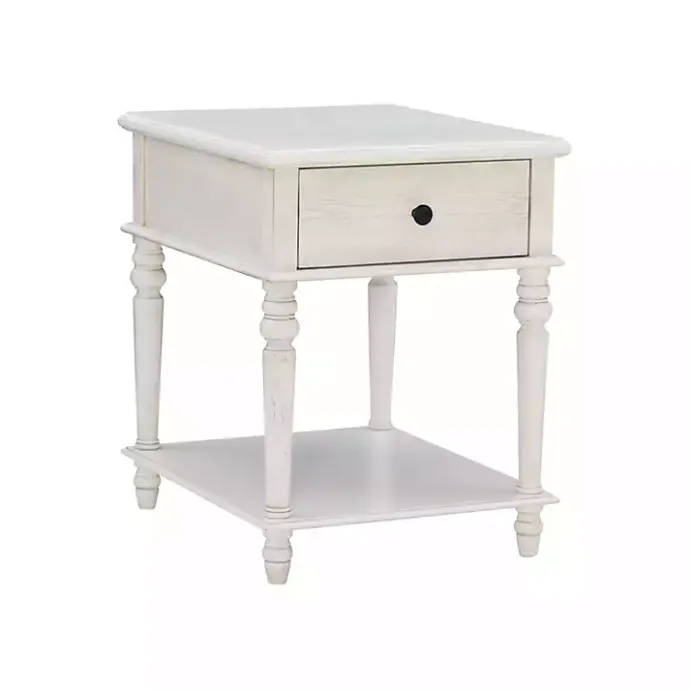 Outlet Kirklands Home Rustic Turned Legs Accent Table White
