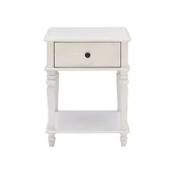 Outlet Kirklands Home Rustic Turned Legs Accent Table White
