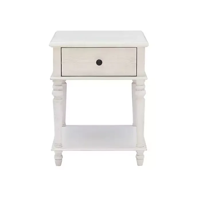 Outlet Kirklands Home Rustic Turned Legs Accent Table White