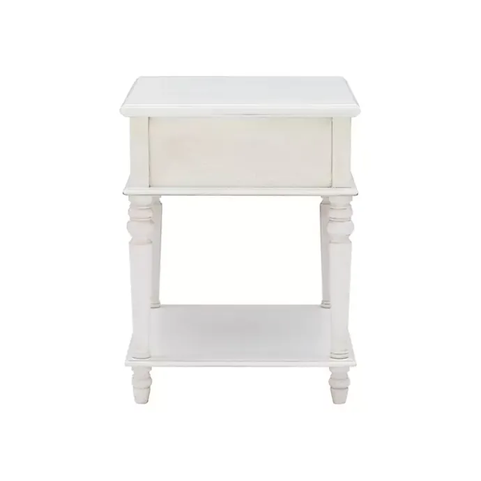 Outlet Kirklands Home Rustic Turned Legs Accent Table White