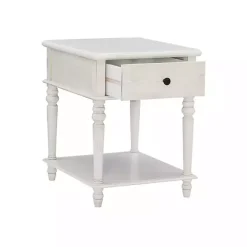 Outlet Kirklands Home Rustic Turned Legs Accent Table White