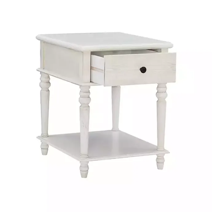 Outlet Kirklands Home Rustic Turned Legs Accent Table White