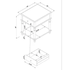Outlet Kirklands Home Rustic Turned Legs Accent Table White