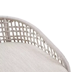 New Kirklands Home Rustic Woven Rope Back Counter Stool White