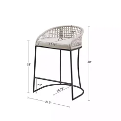 New Kirklands Home Rustic Woven Rope Back Counter Stool White