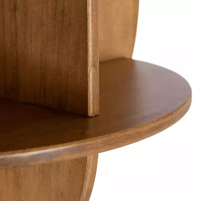 Outlet Kirklands Home Rustic Wood Half Moon Floating Accent Table Brown