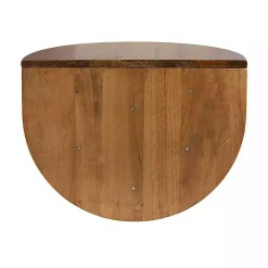 Outlet Kirklands Home Rustic Wood Half Moon Floating Accent Table Brown